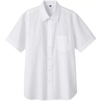[MUJI 無印良品]男有機棉水洗短袖襯衫白色L