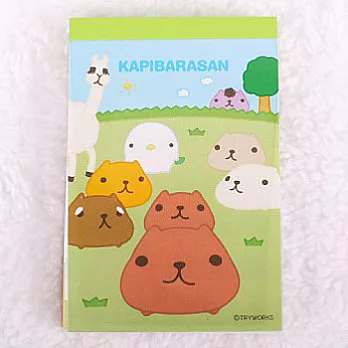 Kapibarasan 水豚君田園農場小型便條本-田園