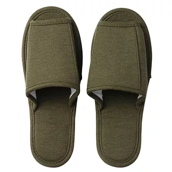 [MUJI 無印良品]棉混天竺攜帶式可洗拖鞋/卡其/L卡其