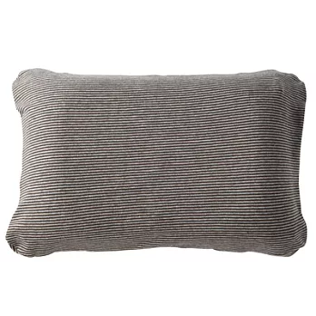 [MUJI 無印良品]棉混天竺攜帶式腰用枕/棕x灰條紋