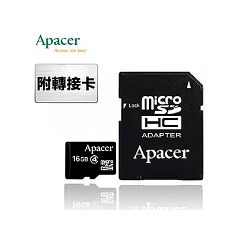 Apacer 宇瞻 MicroSDHC 16GB Class4 記憶卡 加碼送保護貼