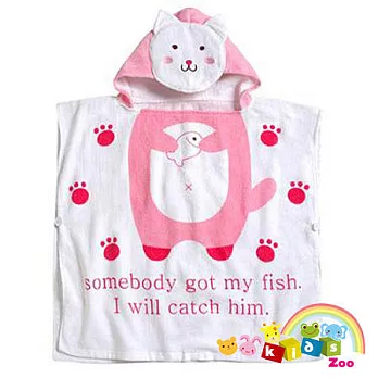 【kids zoo】連帽可愛造型兒童浴巾無貓咪