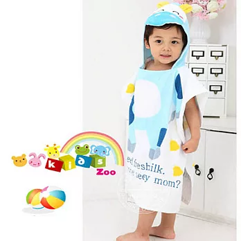 【kids zoo】連帽可愛造型兒童浴巾乳牛