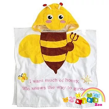 【kids zoo】連帽可愛造型兒童浴巾蜜蜂