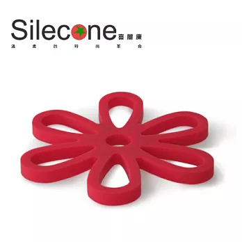 《Silecone 喜麗康》六辦花-磁性隔熱墊玫瑰紅