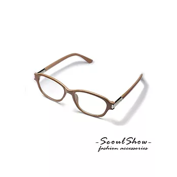 【Seoul Show】英倫學院風雙色夾心平光眼鏡(B032-咖啡色)