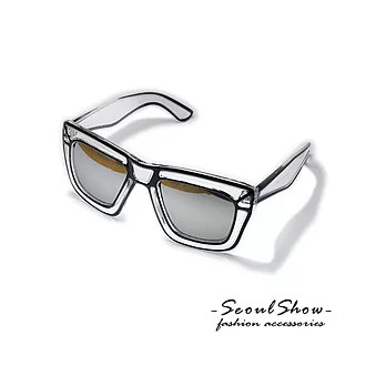 【Seoul Show】前衛覺醒透名鏡框 單色色調太陽眼鏡(77261-科技白)