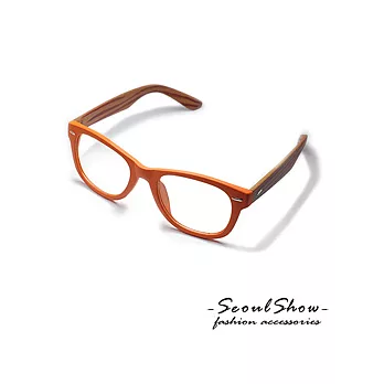 【Seoul Show】英倫學院風雙色夾心平光眼鏡 (J019- 橘色)