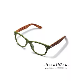 【Seoul Show】英倫學院風雙色夾心平光眼鏡 (J019 綠色)