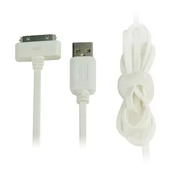 iPhone/iPad/iPod扁線式傳輸充電線白色