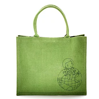 【KK Jute Bag 潮麻包】希望地球/大地綠-肩背手提二用包