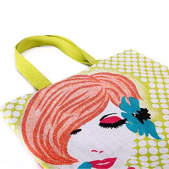 【KK Jute Bag 潮麻包】時尚女子-肩背手提二用包/粉色粉綠