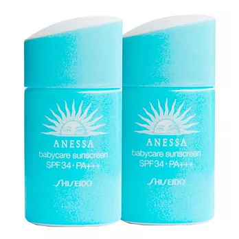 SHISEIDO 資生堂 安耐曬寶貝肌防曬露組 SPF34．PA+++(25mlx2)