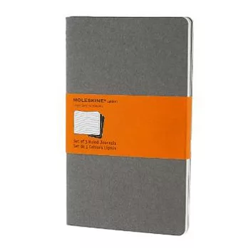 Moleskine 輕便橫間筆記本(淺灰/加大型)3本入