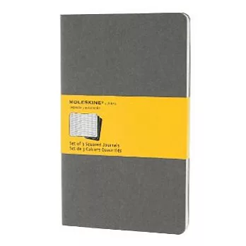 Moleskine 輕便方眼筆記本(淺灰/加大型)3本入
