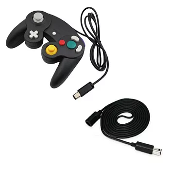 wii 專用GC手把組合(手把+延長線)黑色