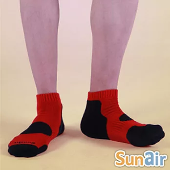 sunair 第三代健康除臭襪子 自行車款短襪 (黑+紅)