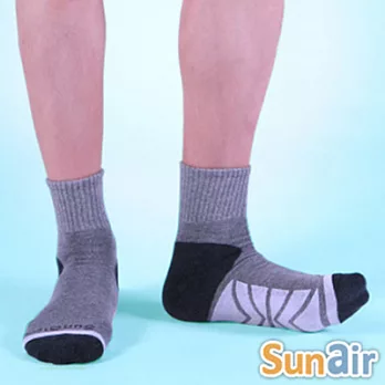 sunair 第三代健康除臭襪 慢跑襪款1/2筒 (淺灰+深灰+白)