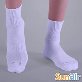sunair 第三代健康除臭襪 標準型運動襪1/2筒 (白)