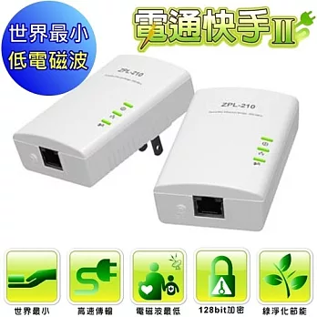 ZINWELL兆赫 電通快手II ZPL-210D 200Mbps 1對1 (雙包裝)白色