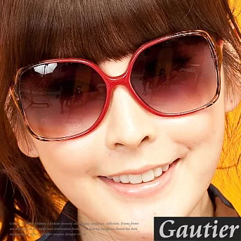 【Gautier】上戶彩Aya！小臉大方框太陽眼鏡-紅系彩紋