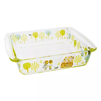 Shinzi Katoh 耐熱彩繪玻璃大烤盤-糖果屋