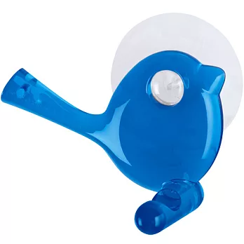 《KOZIOL》Pi鳥型吸盤掛勾(透藍)