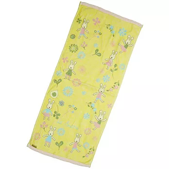 le sucre 法國兔印花長毛巾-黃