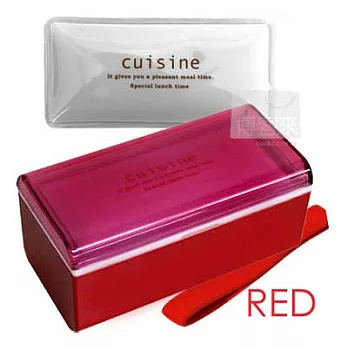 長方型彩色便當盒-紅色
