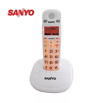 SANYO 中文顯示【大字鍵/手電筒/話筒增音】數位無線電話_DCT-9971白色白色