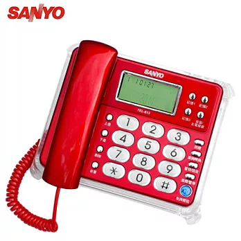SANYO 三洋 TEL-813 來電顯示有線電話(紅)紅色