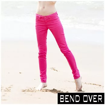 【BENDOVER】豔彩美型窄管牛仔褲-共五色(甜蜜桃)26甜蜜桃