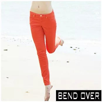 【BENDOVER】豔彩美型窄管牛仔褲-共五色(開心橘)26開心橘