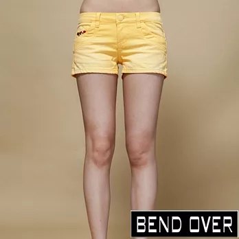 【BENDOVER】彩繪時尚牛仔短褲-共四色(芒果黃)25芒果黃
