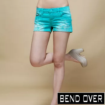 【BENDOVER】彩繪時尚牛仔短褲-共四色(雅典綠)25雅典綠