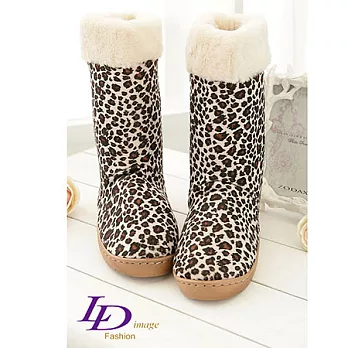 【LD image】甜美悄皮-個性雲豹紋˙休閒雪靴_27氣質白