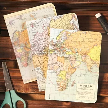 Cavallini_3 Mini Notebooks迷你筆記本組(復古地圖)