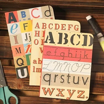 Cavallini_3 Mini Notebooks迷你筆記本組(字母)