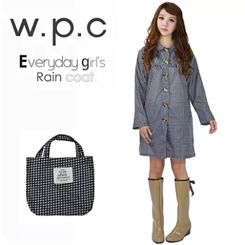 【w.p.c.】baby style短版。時尚雨衣/風衣FREE黑白格