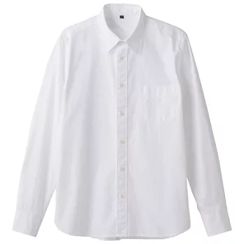 [MUJI 無印良品]男有機棉水洗休閒襯衫L白色