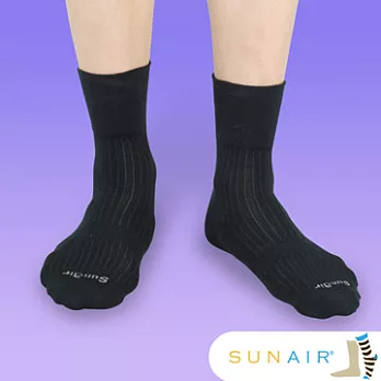 sunair 第三代滅菌除臭襪子 寬口紳士襪款(無痕襪-薄) (黑)
