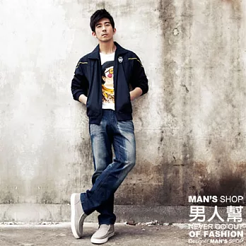 【男人幫】K0370【嚴選石洗重刷單寧牛仔褲】38藍色