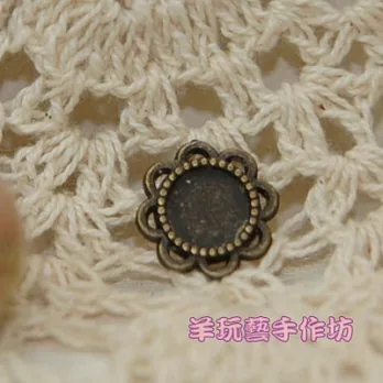 【古銅色- Q760小花圓底座/時光寶石底托3入 】