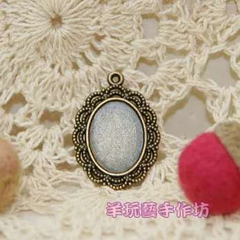 【古銅色- Q358 橢圓花邊 寶石底座1入 】