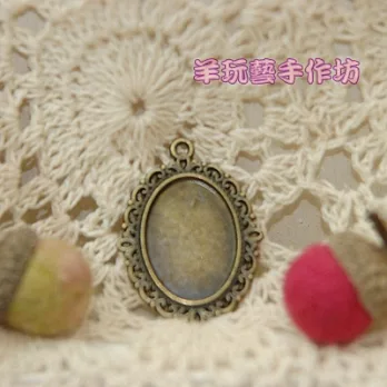 【古銅色- Q780橢圓蕾絲花邊 寶石底座1入 】