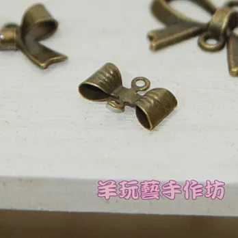 【古銅色 合金 蝴蝶結 3號 雙吊 吊飾】