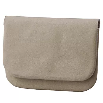 [MUJI 無印良品]柔軟滑革名片夾米色