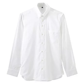 [MUJI 無印良品]男棉抗皺扣領商務襯衫L白色