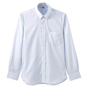 [MUJI 無印良品]男棉抗皺扣領商務襯衫S淺藍
