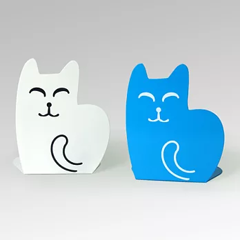 【ABEL】粉嫩小喵書擋(白/藍)